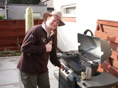 Q christens his new BBQ - photo 1